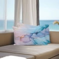 thumbnail image 2 of Pink Blue Marble Outdoor Pillow Covers Pack of 2 Fluid Art Abstract Gold Foil Modern Waterproof Throw Pillow Covers Decorative Cushion Cases for Patio Garden Tent Balcony Couch 20x12 inch, 2 of 8