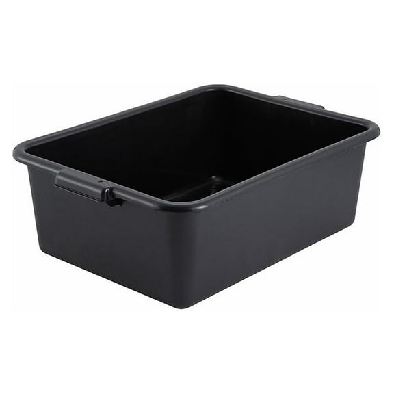 Bus Box for Restaurant - 7" Black Bussing Tub - Heavy Duty Commercial Dish Carrier - NSF Listed - Stackable Food Storage Container