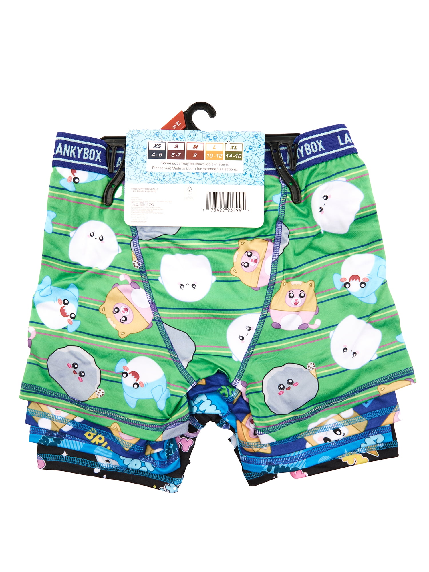 Lanky Box Boys Boxer Brief Underwear, 4-Pack, Sizes XS-XL