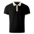 thumbnail image 3 of Klisyaur Mens Zipper Shirts Short Sleeve Solid Color Casual Comfortable Lightweight Tee Summer Business Tops, 3 of 5