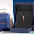 thumbnail image 5 of Gem Stone King 925 Silver and 10K Yellow Gold Pink Topaz Pendant Necklace for Women | 1.00 Cttw | Gemstone November Birthstone | Pear Shape 8X5MM | With 18 inch Silver Chain, 5 of 6