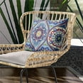 thumbnail image 2 of Bohemian Mandala Vector Indoor/Outdoor Pillow in Blue Pink White Yellow 18x18, 2 of 5