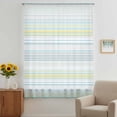 thumbnail image 3 of Aqua Yellow Stripe Sheer Curtains 63 Inches Long, Abstract Art Modern Vertical Striped Light Filering Curtains, Breathable Simi Curtain Privacy Drapes for Living Room Bedroom Window Treatment, 3 of 9