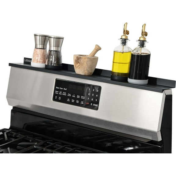 StoveShelf 30" Length Black Magnetic Shelf for Kitchen Stove - Kitchen Storage Solution with Zero Installation - Over Stove Spice Rack Organizer
