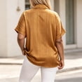 thumbnail image 4 of Diufon Plus Size Shirts for Women Striped Collared Short Sleeve Button Down Summer Tees Dressy Casual Tops, 4 of 8
