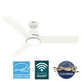 thumbnail image 2 of Hunter - Aeronaut  Indoor/Outdoor Ceiling Fan With Light, Remote, 52-inch, Matte White, Modern-style, 6-speed DC Motor, Energy Star, WiFi Smarthome, 52928, for Porches, Bathrooms, 2 of 19