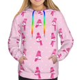 thumbnail image 3 of KLL Pink Scarf Snowman for Womens Pullover Hoodie with Pocket Hooded Long Sleeve Shirts Sweatshirt for Women-Large, 3 of 7