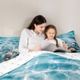 thumbnail image 4 of Manfei Lovely Starfish Twin Comforter Sets,Calm Ocean Water Bedding Set,White Blue,Reversible,2pcs,1 Comforter and 1 Pillowcase, 4 of 8