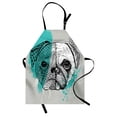 thumbnail image 1 of Pug Apron Hand Drawn Head of a Dog Blue Splashed Backdrop Two Different Halves of a Whole, Unisex Kitchen Bib Apron with Adjustable Neck for Cooking Baking Gardening, Blue Black White, by Ambesonne, 1 of 3