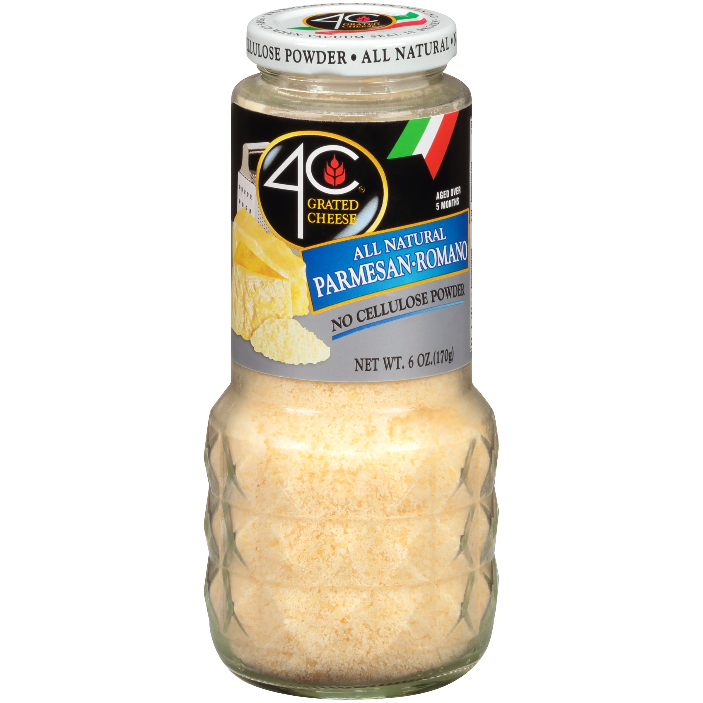 4C 100% Natural Parmesan/Romano Cheese, 6 oz