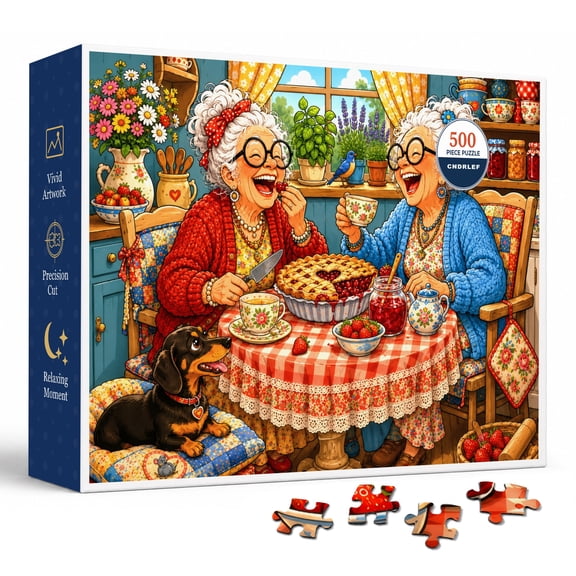 CNDRLEF Grandma Tea Party 500 Pieces Jigsaw Puzzle for Adults, 20.5 x 15 in
