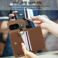 thumbnail image 6 of TECH CIRCLE for Google Pixel 7A Wallet Case with Card Holder, Lanyard Wrist Strap Loop Holder Kickstand RFID Blocking Finger Grip Ring PU Leather Shockproof Cover for Google Pixel 7A 6.1",Brown, 6 of 8
