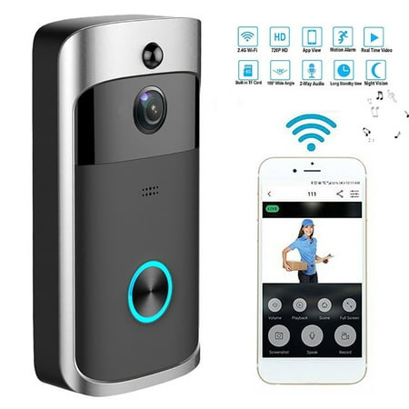 Video Doorbell [2019 Upgrade] Wireless Doorbell Camera 720P HD WiFi Security Camera Real-Time Video for iOS&Android Phone, IR Night (Best Security For Android Phones 2019)