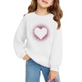 thumbnail image 3 of Tao Tao Valentine's Day Sweatshirt For Kids Boys Girls Cute Love Heart Graphic Prints Crew Neck Long Sleeve Shirt Casual Pullover Tops White 5 Years, 3 of 3