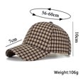 thumbnail image 3 of Yuanlong Unisex Plaid Baseball Cap Classic Grid Pattern Sun Hat Adjustable Winter Wind Blocking Casual Daily Travel Headwear, 3 of 5