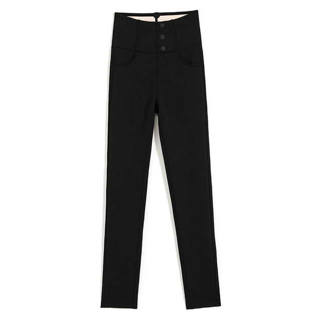 Polainas de yoga de cintura alta, pantalones negros cálidos para correr con entrenamiento de control de barriga de yoga para 10 ℃ -20 ℃