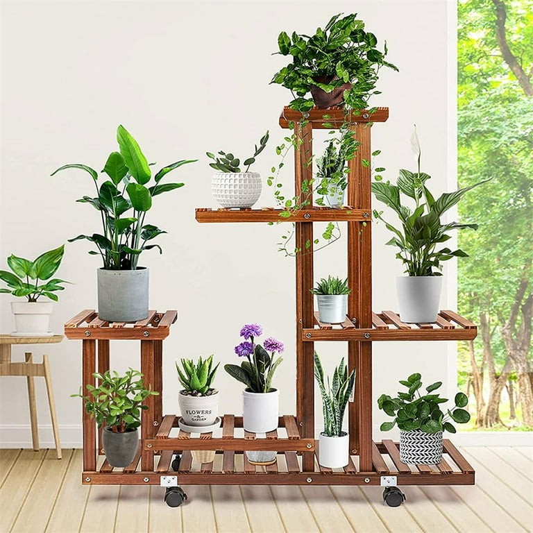 Walmart 6 Tier Wood Planter Rack for Indoor/Outdoor Flowers with