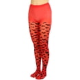 thumbnail image 3 of ToBeInStyle Womens Valentine Opaque Pantyhose w/Large Hearts - Red w/Black Hearts - One Size, 3 of 6