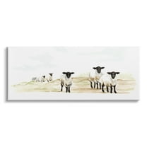 Stupell Industries Sheep Farm Flock Children's Nursery Watercolor Painting, 48 x 20,Design by Fox Hollow Studios