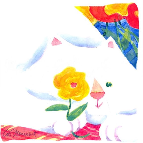 Big White Cat Decorative Indoor & Outdoor Fabric Pillow