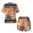 thumbnail image 5 of Picia Hand Drawn Vintage Coffee Pajamas Sets for Women Soft Short-Sleeved Pjs with Lounge Shorts Two Piece Sleepwear-Large, 5 of 9