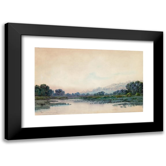 Robert Burns Wilson 14x11 Black Modern Framed Museum Art Print Titled - Smoke from the City