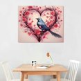 thumbnail image 2 of JEUXUS Heart Hummingbird Flower Wall Stickers, Valentine Romantic Love Floral Art Wall Removable Vinyl Peel and Stick for Valentine's Day Wedding Anniversary Living Room Bedroom, 2 of 4