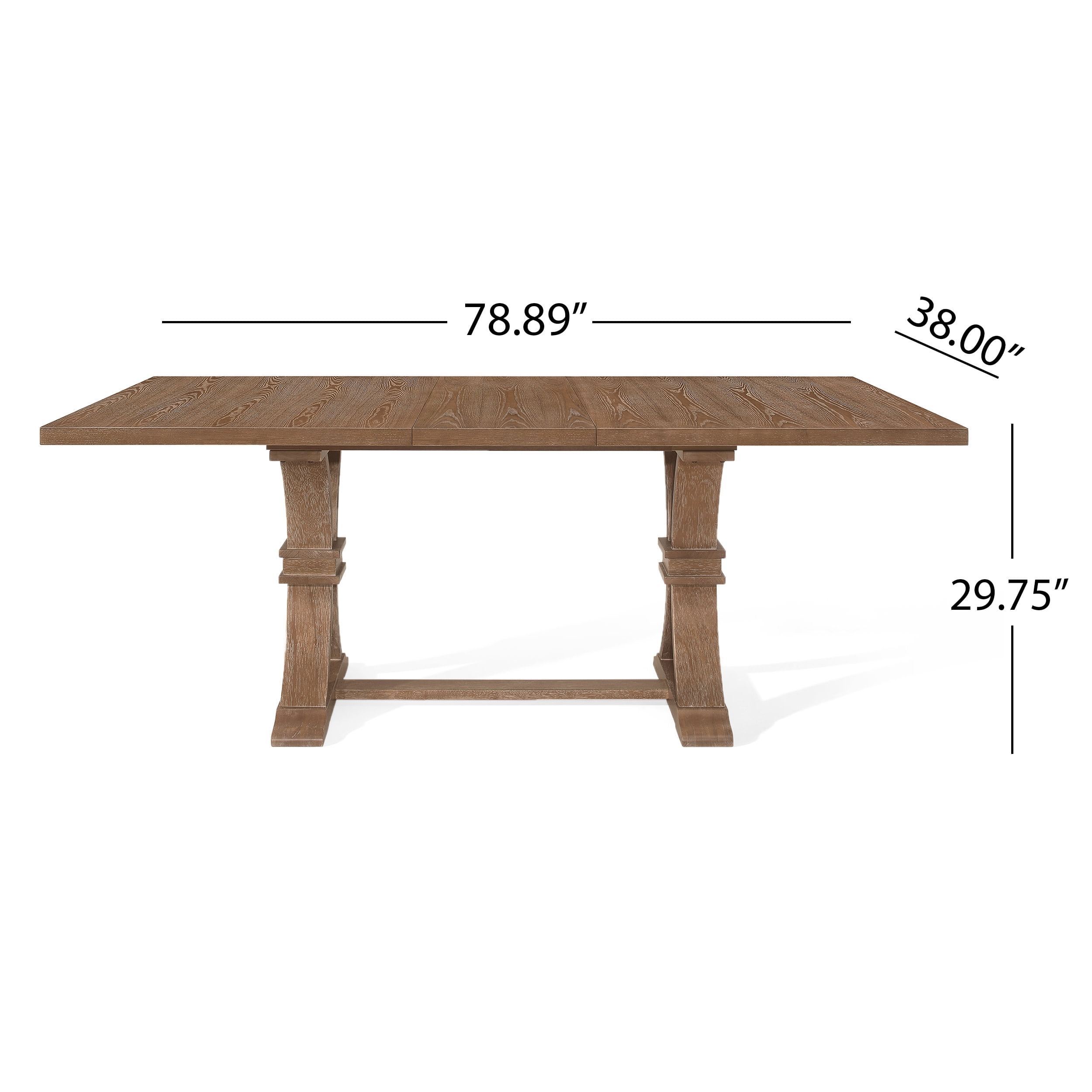 Noble House Neihart Wood 7-Piece Expandable Dining Set, Natural and Light Gray