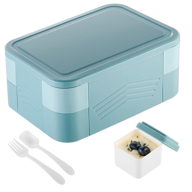 Binwennn Student Worker Microwave Heated Lunch Detachable Partition Silicone Sealed Lunch Self Contained Tableware Portable Lunch Pantry Organization And Storage Containers Kitchen Flour Container Set