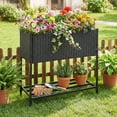 thumbnail image 2 of Gymax Elevated Planter Box Raised Garden Bed w/ Rattan Surface Bottom Storage Shelf, 2 of 10