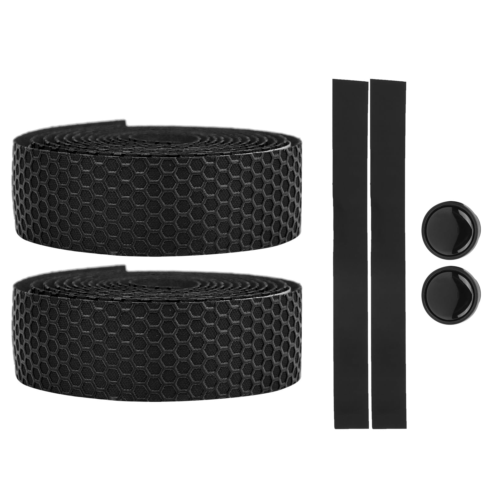 Bar Tape, With Plugs Handlebar Wrap, Lightweight For Bike Black