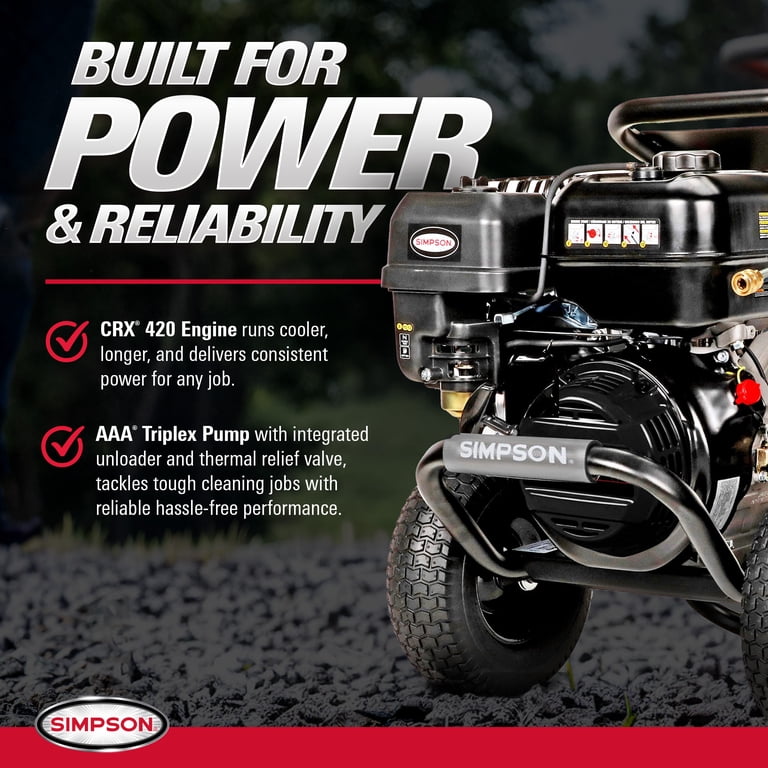 4400 Psi at 4.0 GPM CRX®420 with AAA® Triplex Plunger Pump Cold