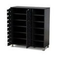 thumbnail image 3 of Baxton Studio Shirley Modern and Contemporary Dark Grey Finished 2-Door Wood Shoe Storage Cabinet with Open Shelves, 3 of 7
