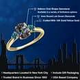 thumbnail image 2 of Gem Stone King 10K Yellow Gold Green Mystic Topaz and London Blue Topaz 3-Stone 3-Stone Ring for Women | 1.84 Cttw | Oval 8X6MM | Gemstone November Birthstone | Size 5, 2 of 6