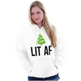 thumbnail image 4 of Festive Holiday Christmas Tree Lit AF Hoodie Sweatshirt Women Men Brisco Brands X, 4 of 6
