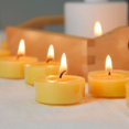 thumbnail image 3 of Velas tealight TELOSMA, paquete de 100, cera de abeja pura, amarillas, 3 of 8