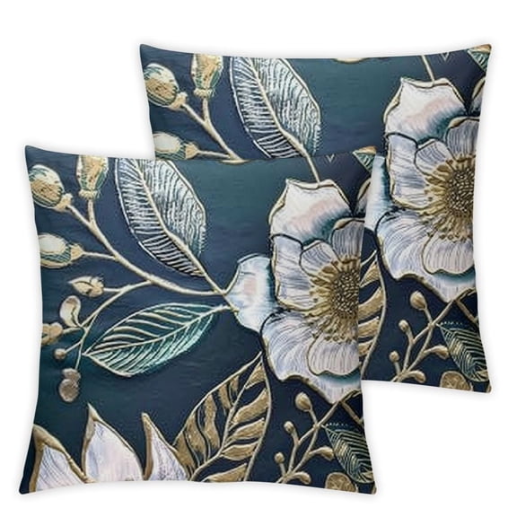 BANET Heat Transfer Floral Pattern Throw Pillow Cover - Soft and Stylish Decorative Cushion Case for Home 2Pcs 12x12in