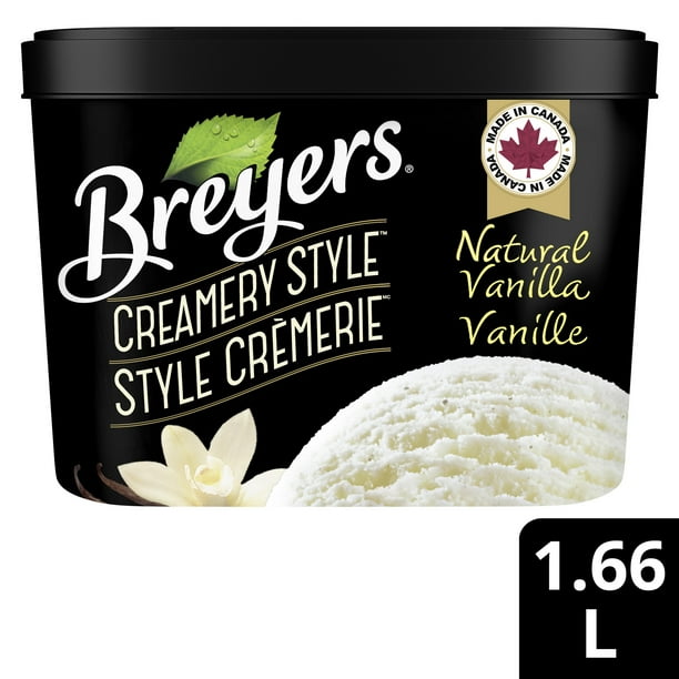 Crème Glacée Vanille Naturelle avec crème fraîche et vraies gousses de vanille Breyers Style Crèmerie 1.66 L