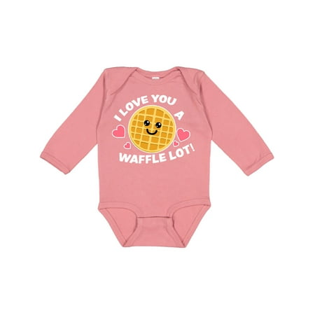 

Inktastic I Love You a Waffle Lot with Cute Happy Waffle Gift Baby Boy or Baby Girl Long Sleeve Bodysuit