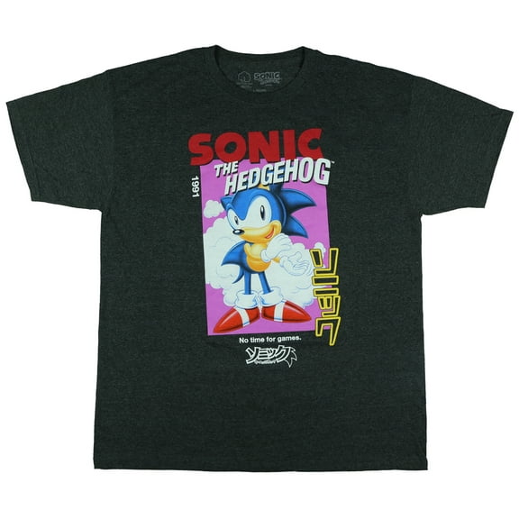 Sonic The Hedgehog T-Shirt Men's No Time For Games Adult Graphic Print Tee