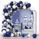 thumbnail image 1 of Kit de arco de globos de confeti azul marino, plateado y blanco, 120 piezas de 12 pulgadas, 10 pulgadas, 5 pulgadas, kit de arcos de guirnalda de látex para graduación, cumpleaños, boda, aniversa, 1 of 5