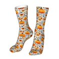 thumbnail image 6 of Salouo Autumn Pumpkin Blossoms Pattern Fun Novelty Crew Socks,Casual Athletic Socks Neutral Socks, 6 of 7