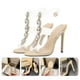 thumbnail image 3 of GOOHOCHY 1 par de mujeres Sandalias de Rhinestone Sandalias Transparentes Vamps Sandals Steylish Peep-Toe Shoes, 3 of 7