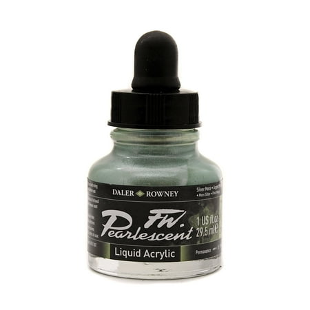UPC: 0000050788781 | Daler-Rowney FW Pearlescent Liquid Acrylic  1 oz. Bottle  Silver Moss