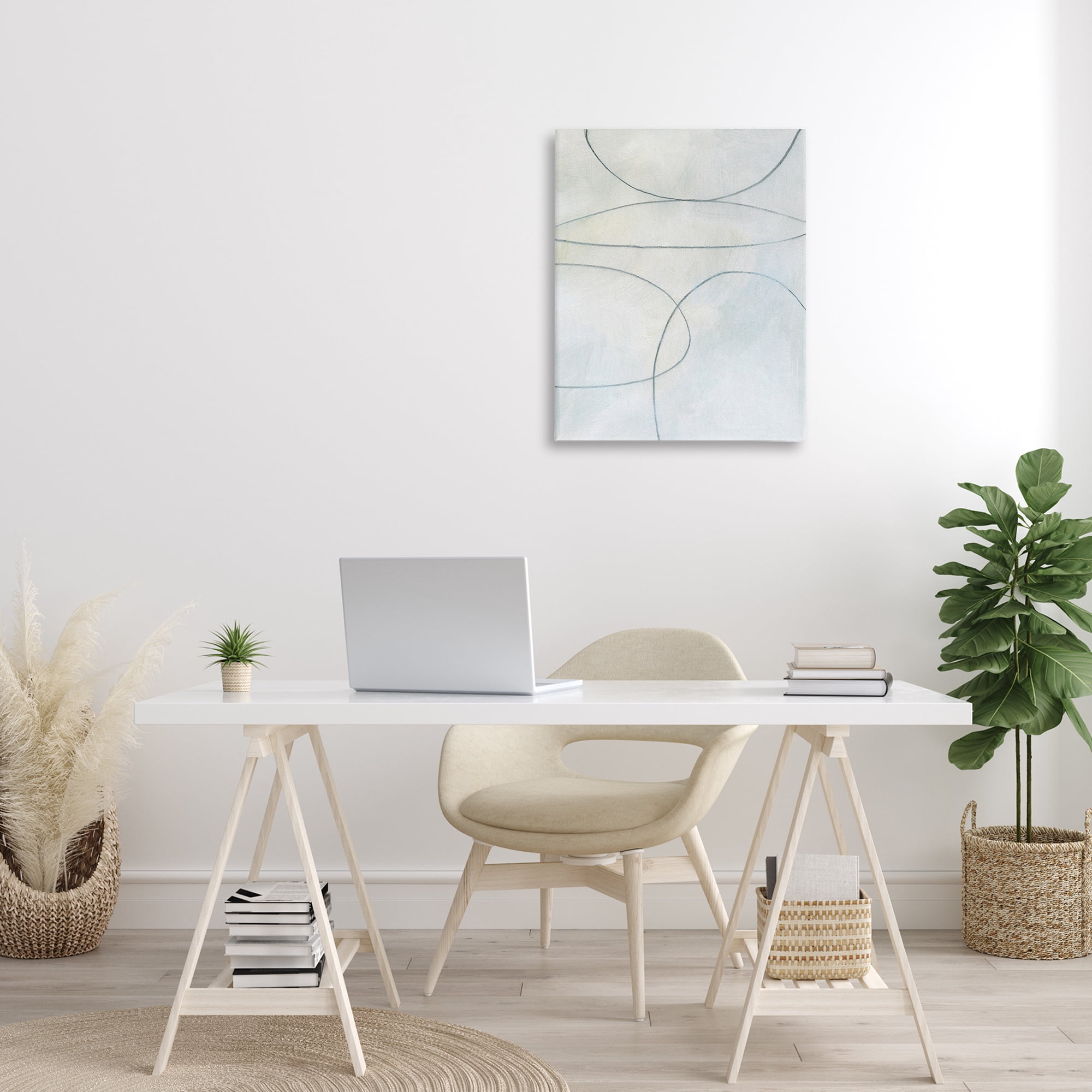 Stupell Industries Oblong Shapes Doodle Abstract Drawing Gallery Wrapped Canvas Art Print Wall Art, 24 x 30