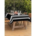 thumbnail image 2 of Outdoor Tablecloth with Umbrella Hole & Zipper, Black Rectangle Tablecloth 60x102 Inch, Farmhouse Striped Vertical Art Modern Patio Table Cover Waterproof Table Cloth for Picnic/Party, 2 of 7