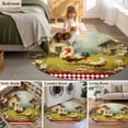 thumbnail image 5 of Round Area Rug 8 Ft, Farmhouse Rooster Washable Non-Slip Circle Carpet for Living Room/Bedroom, Vintage Rustic Plants Oil Painting Collection Low-Profile Large Area Rugs for Indoor, 5 of 7