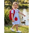 thumbnail image 6 of Cenuakty Girls A-line Dress, Short Sleeve Doll Collar Plaid Pens Summer Dress Back to School Clothes, 6 of 9