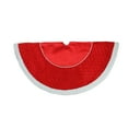 thumbnail image 2 of Northlight 48" Red and White Quilted Faux Fur Border Christmas Tree Skirt, 2 of 3