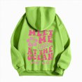 thumbnail image 6 of Towmus Womens Sweatshirt Graphic Hoodies Letter Print Casual Long Sleeve Drawstring Pullover Tops with Pocket, 6 of 7